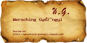 Wersching Gyöngyi névjegykártya